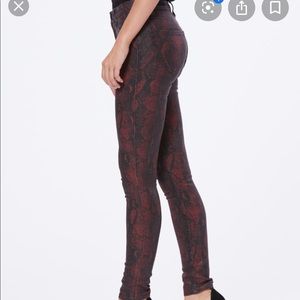 Paige Hoxton Super Skinny Coated Red Snake Jeans